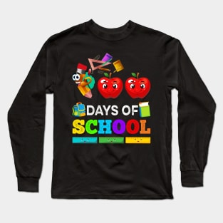 100 Days of school Funny Teachers and Students Long Sleeve T-Shirt